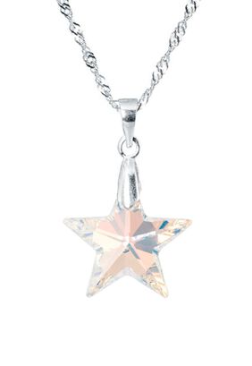 Collar Estrella Cristales Genuinos Aurora Boreal ,hi-res