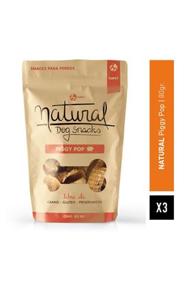 Natural Dog Snack Piggy Pop 80grs Pack x3,hi-res
