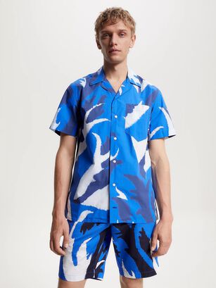 Camisa Flower Print Azul Tommy Hilfiger,hi-res