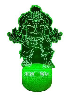Lámpara ilusión 3D Hulk 7 Colores Led,hi-res