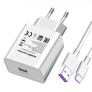 Pack Cable Tipo C & Cargador 22.5w Huawei Blanco,hi-res