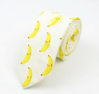 Corbata Divertida Con Diseño De Plátanos,hi-res