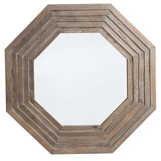 Espejo Samarka, madera de olmo en forma octogonal,hi-res