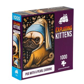 Puzzle Exploding Kittens 1000 piezas: Pug with a Pearl Earring,hi-res