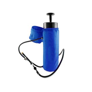 Botella deportiva con pulverizador de agua azul,hi-res