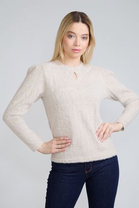 Sweater Angora Lurex Beige Tentation,hi-res