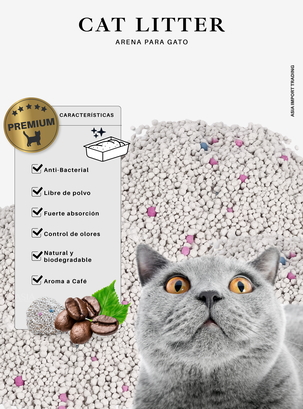 Arena para gatos Premium aroma Café 16k,hi-res