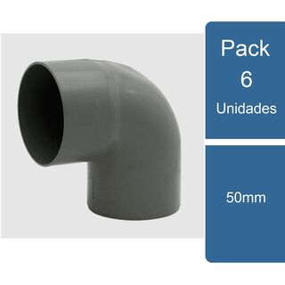 Pack 6 Codo PVC Sanitario Gris 50mm PVC,hi-res