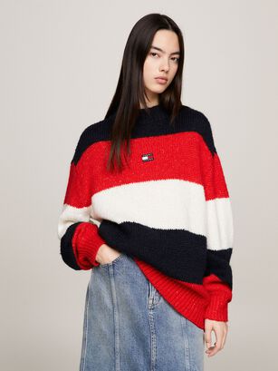 SWEATER OVERSIZE COLOR BLOCK MULTICOLOR TOMMY JEANS,hi-res