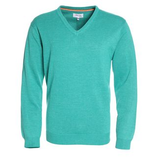 Sweater Cuello V Turquesa,hi-res