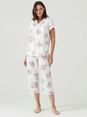 Pijama de Mujer Malinas Capri Blanco Estampado,hi-res