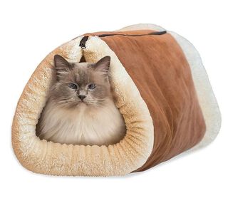 Cama Túnel Para Gato Mascotas Lavable 2 en 1 Térmica,hi-res