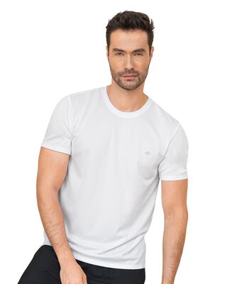 Camiseta deportiva masculina semiajustada de secado rápido 508007 Blanco,hi-res