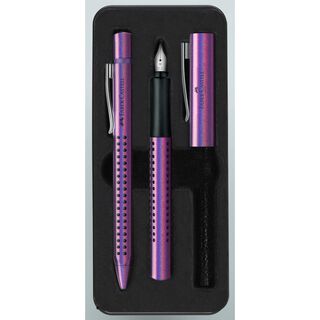 Pluma + Bolígrafo Grip Edition Faber-Castell Glam Violet,hi-res