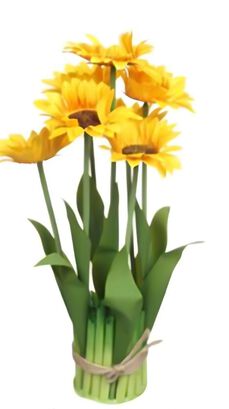 flores artificiales de Girasol de tallo largo 38x 7,5cm,hi-res