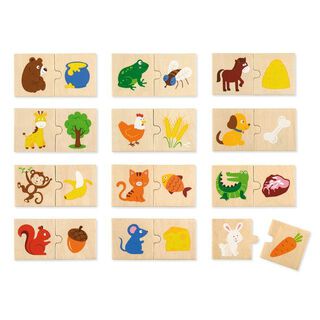 Juguete Madera Puzzle Duo Animales y Alimentos,hi-res