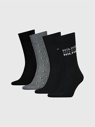 Pack De 4 Pares Socks De Vestir Negro Tommy Hilfiger,hi-res