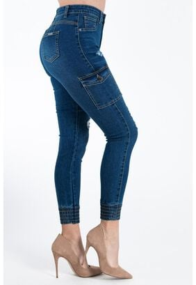 Jeans Cargo Elasticado Mujer,hi-res