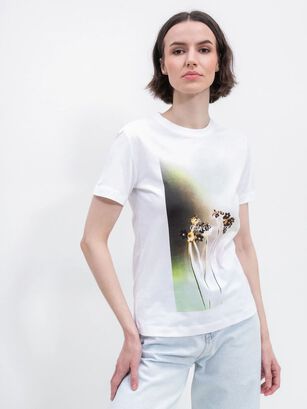 Camiseta gráfica cuello redondo Blanco Calvin Klein,hi-res