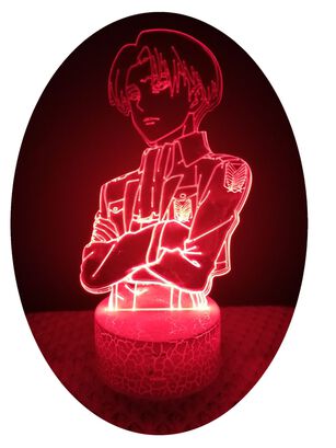 Lámpara ilusión 3D Levi Shingeki 7 Colores Led,hi-res