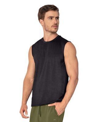 Camiseta manga sisa deportiva y de secado rápido para hombre 508023 Negro,hi-res