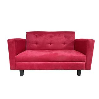 Sofa Ruan 2 Cuerpos Felpa Rojo,hi-res