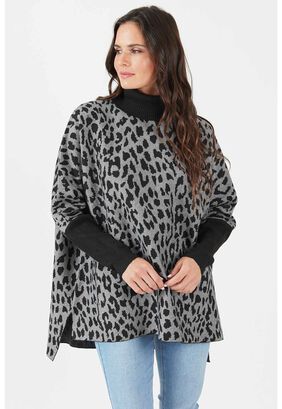 Sweater gris animal print,hi-res