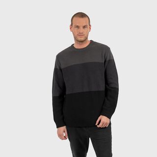Sweater Three Tone Black Bubba,hi-res
