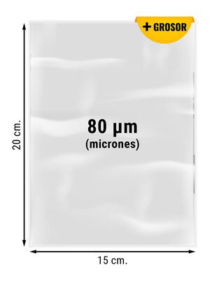 Bolsas de Plástico Transparente 80 micras 15x20cm 100 unds,hi-res