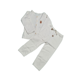 Pijama infantil para niños de 2 piezas 90 cm Beige,hi-res