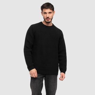 Sweater Knitted Wash Black Bubba,hi-res