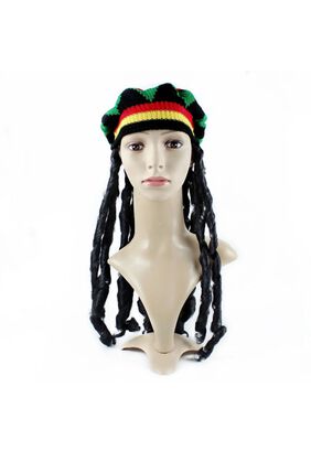 Gorro Reggae Bob Marley Con Peluca Cotillon Disfraz,hi-res