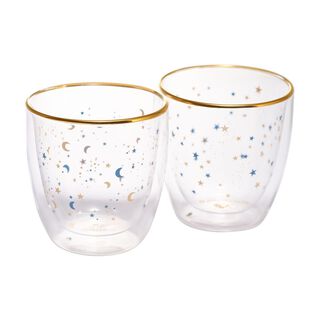 Adagio Teas Set Vaso Doble Vidrio Estrellas Azules,hi-res