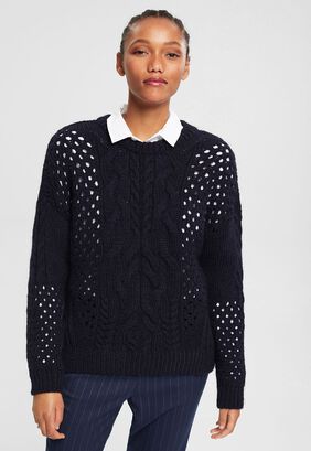 Sweater Con Diseño Trenzado Mujer Esprit,hi-res