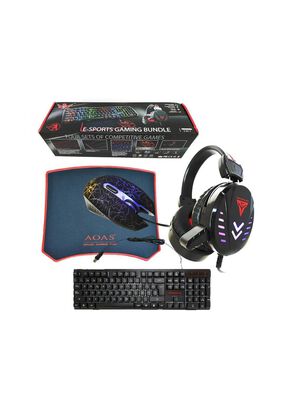 Kit Gamer E-Sport Pro 4 En 1 Teclado + Mouse + Auricular + Pad,hi-res