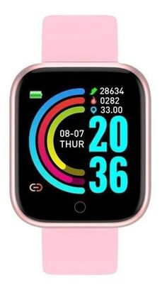 Smartwatch Smart Bracelet D20 Notificaciones Para Samsung y Iphone Rosa,hi-res