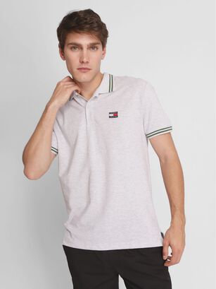 Polo  Classic Tipping Con Logo Gris Tommy Jeans,hi-res
