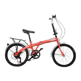 Bicicleta Plegable Lumax 7 Cambios Parrilla Trasera Roja,hi-res