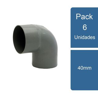 Pack 6 Codo PVC Sanitario Gris 40mm PVC,hi-res