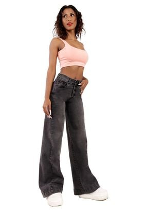 Jeans Gris Flare Mujer,hi-res