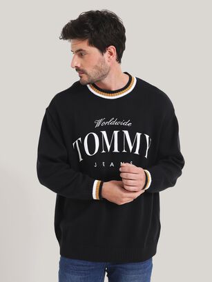 SWEATER RELAX VARSITY NEGRO TOMMY JEANS,hi-res