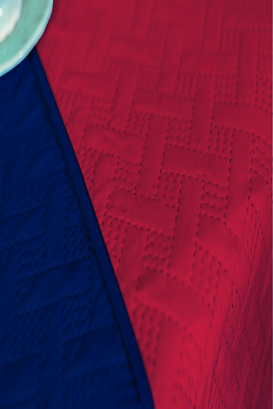 Quilt King Bicolor Cubrecama Cobertor Reversible Azul/Rojo,hi-res