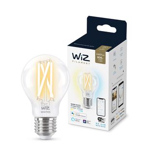Ampolleta Smart LED WiZ A60 Filamento Clear Wi-Fi Calida/Fria 800Lm E27 Alexa,hi-res