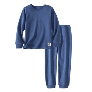 Pijama Niños Algodón Unicolor Largo Azul,hi-res