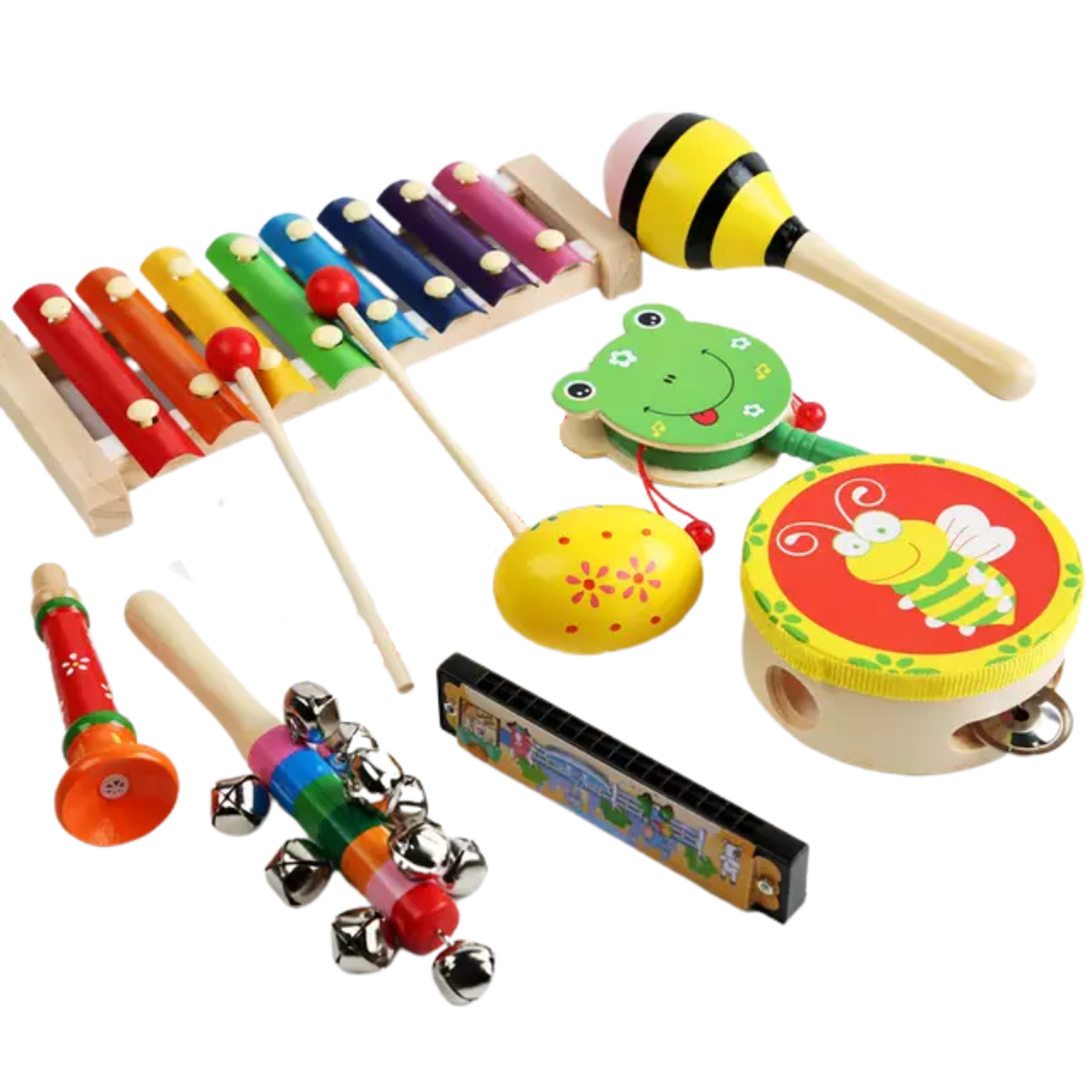 Ehome Instrumentos musicales Juguetes para niños pequeños de 1 a 3 años,  instrumentos musicales para bebés, instrumentos de percusión de madera