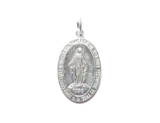 Colgante Virgen De Los Rayos 17mm Plata Fina 925,hi-res