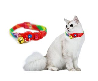Collar Para Tu Mascota Gato De Nylon Arcoíris Hey,hi-res