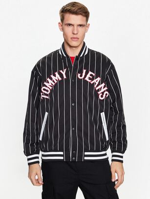Bomber Relaxed Pinstripe Negro Tommy Jeans,hi-res