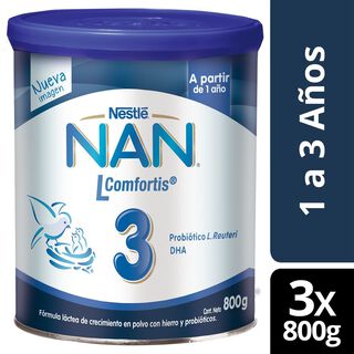Fórmula Infantil NAN® 3 L Comfortis 800g X3 Unidades,hi-res