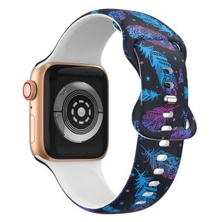 Correa Diseño Compatible Iwatch Apple Watch Plumas 42-44-45MM,hi-res